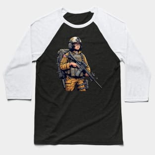 The Little Girl and a Toy Gun Baseball T-Shirt